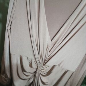 Boohoo Taupe Draped Top